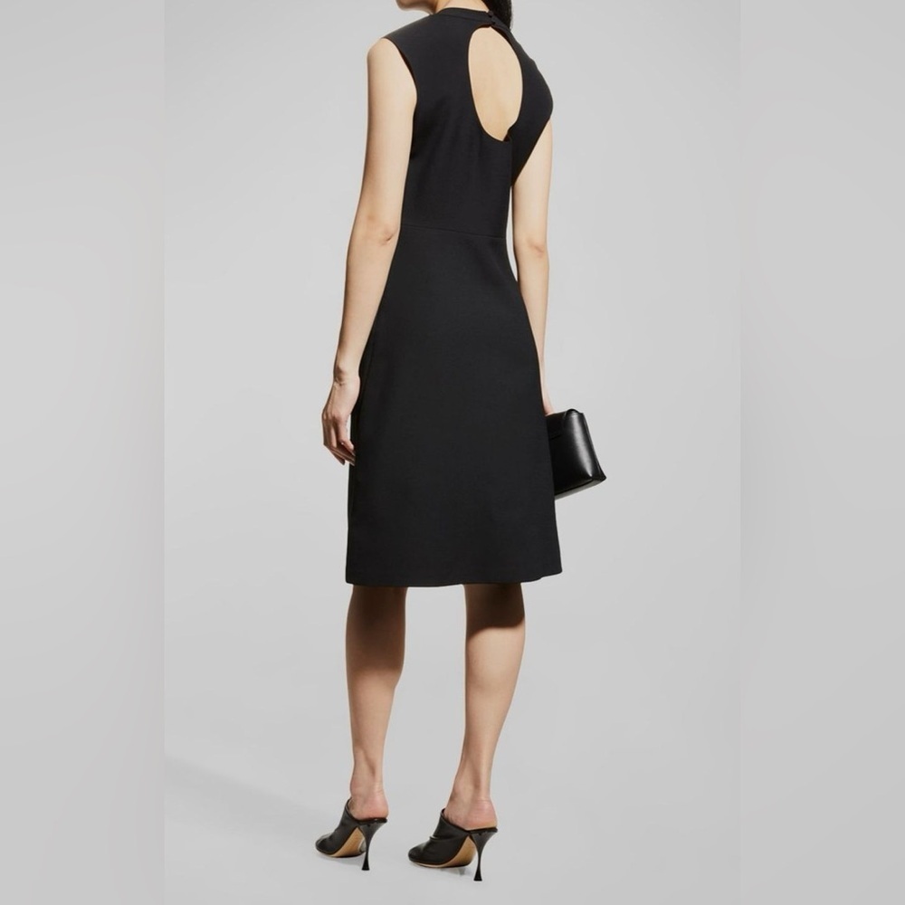 Lafayette 148 Black Wool Blend Sleeveless Keyhole Shift Dress Size XL